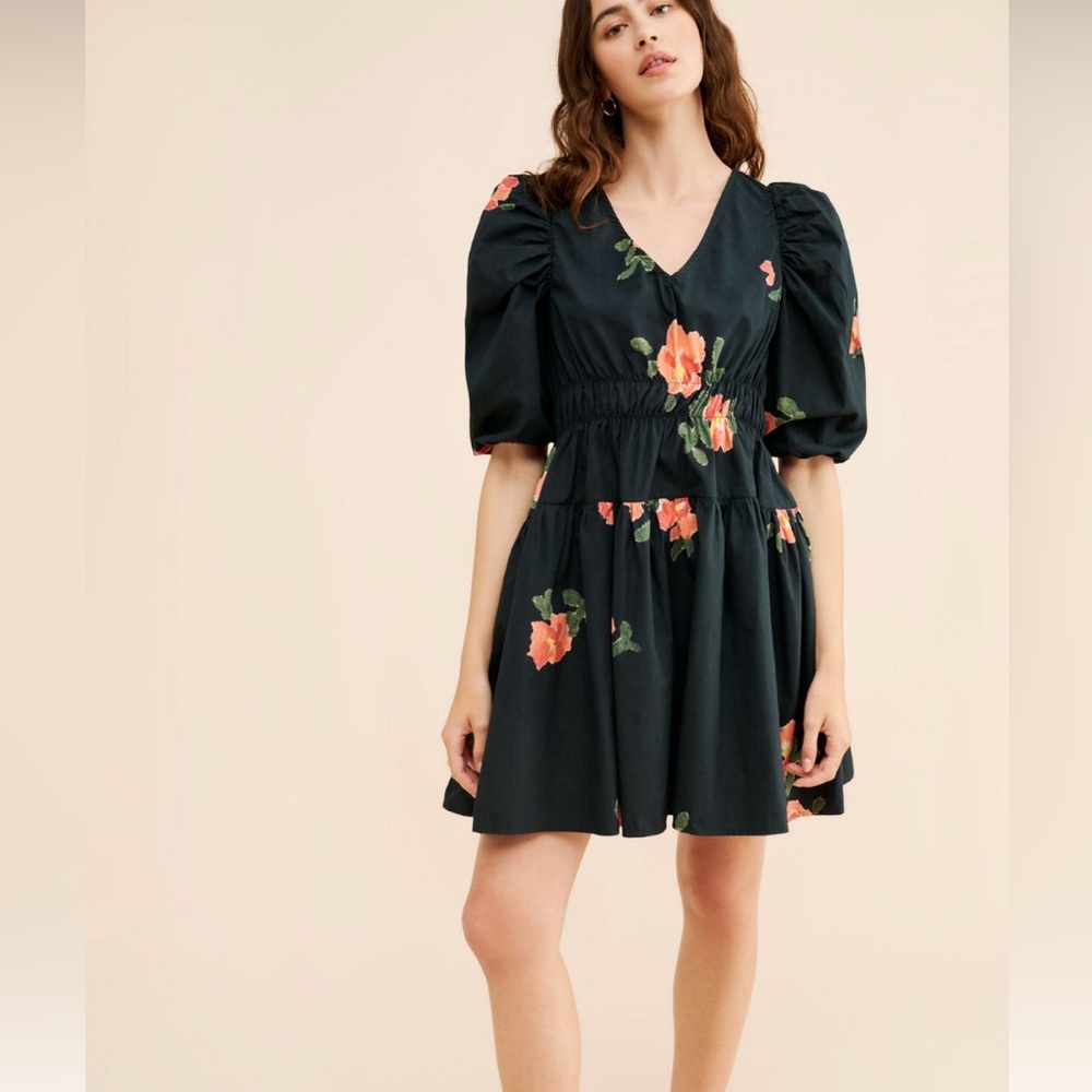 NAYA REA Marion Black Mini Dress | Floral Feminine M